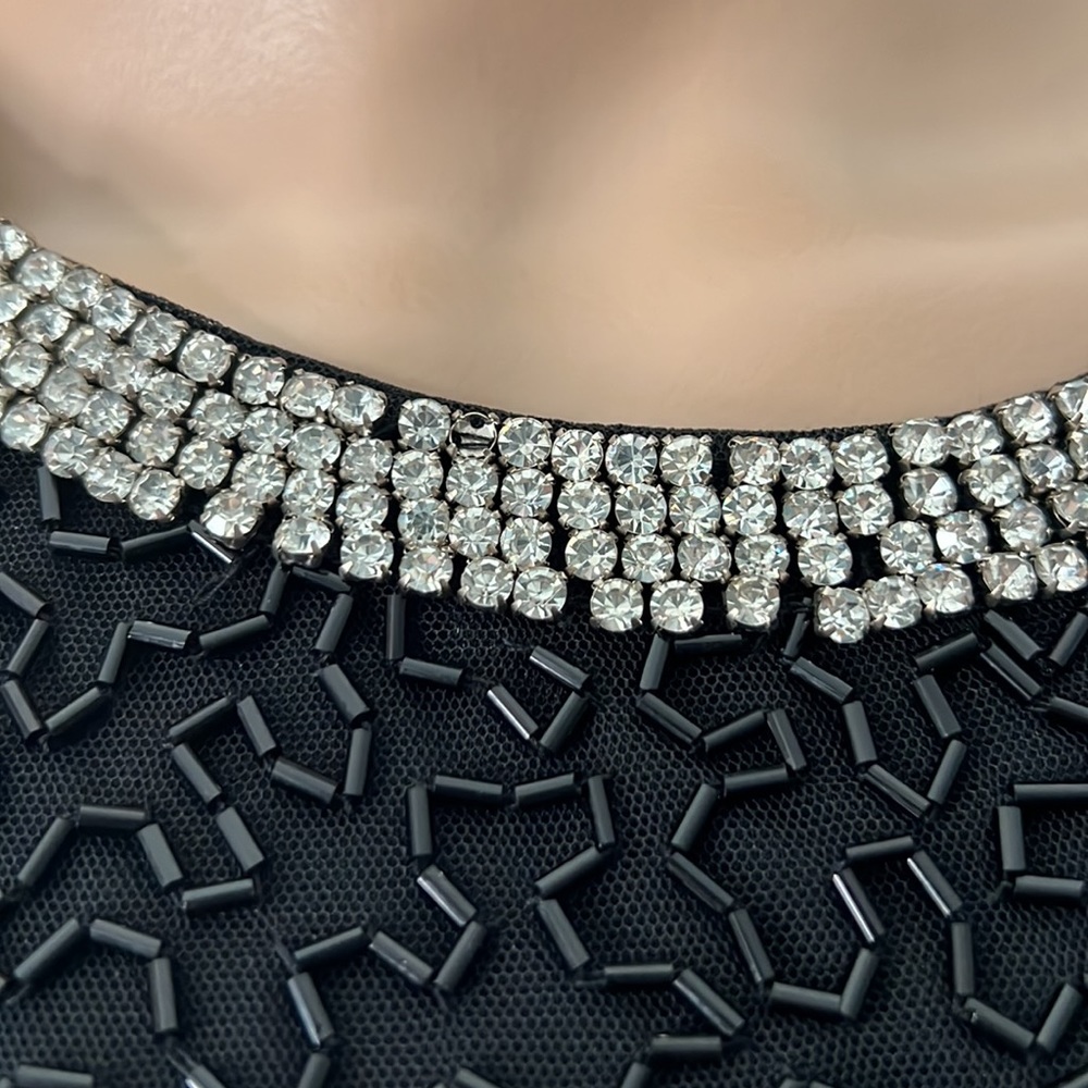 Mac Duggal Beaded Sleeveless Halter Neck Sheath Gown - Picture 5 of 16